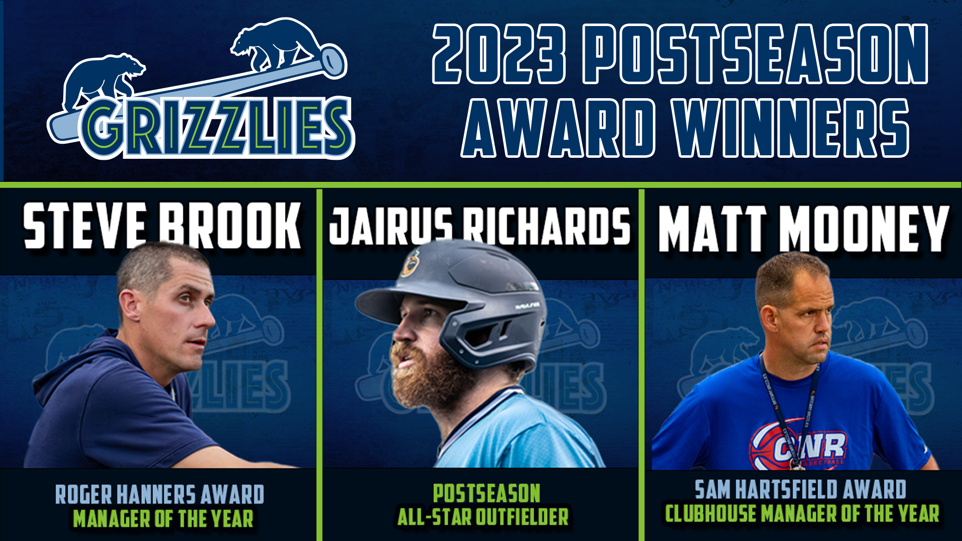 Three Grizzlies Earn Postseason Awards